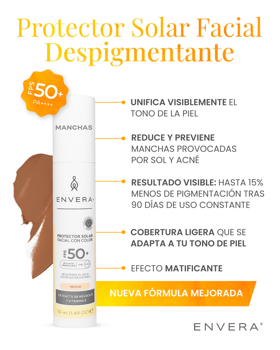 Protector Solar Con Color + despigmentante FPS 50+ UVA/UBV