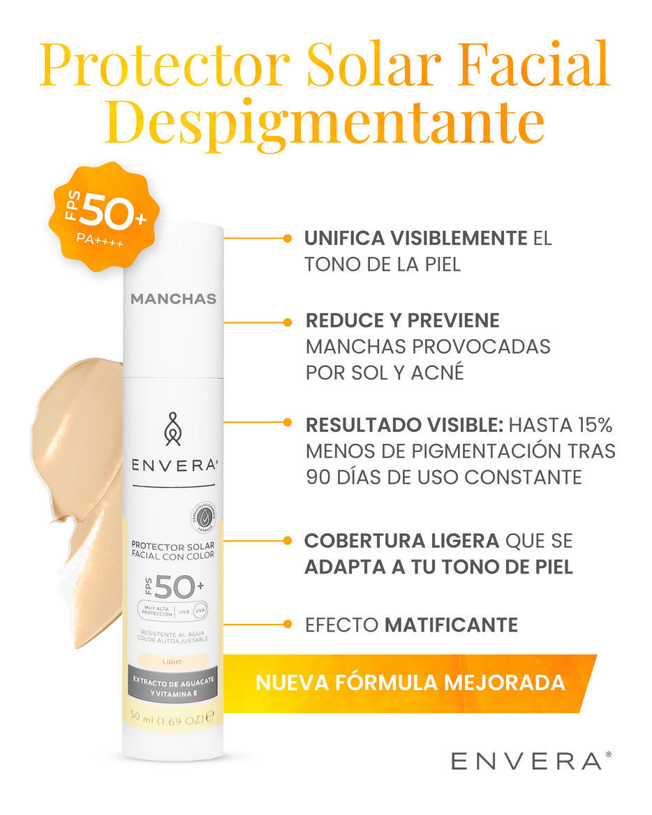 Protector Solar Con Color + despigmentante FPS 50+ UVA/UBV