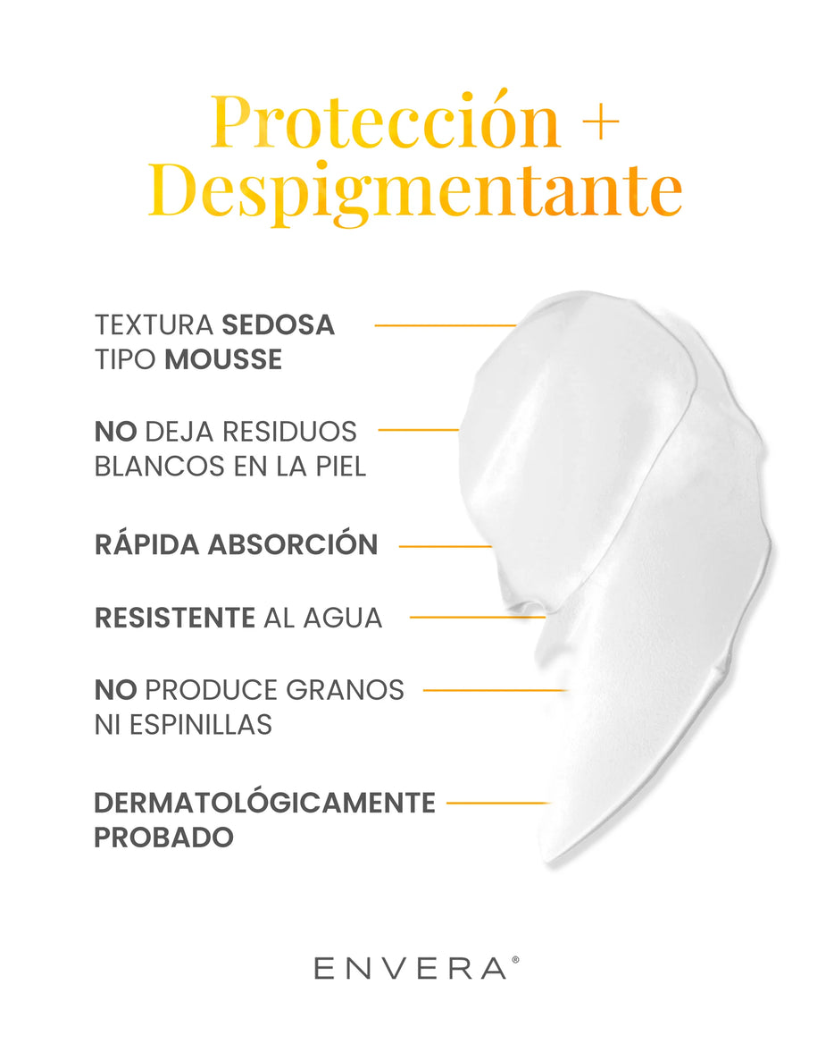 Protector Solar Con Color + despigmentante FPS 50+ UVA/UBV